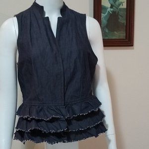 Banana Republic ruffled denim look vest